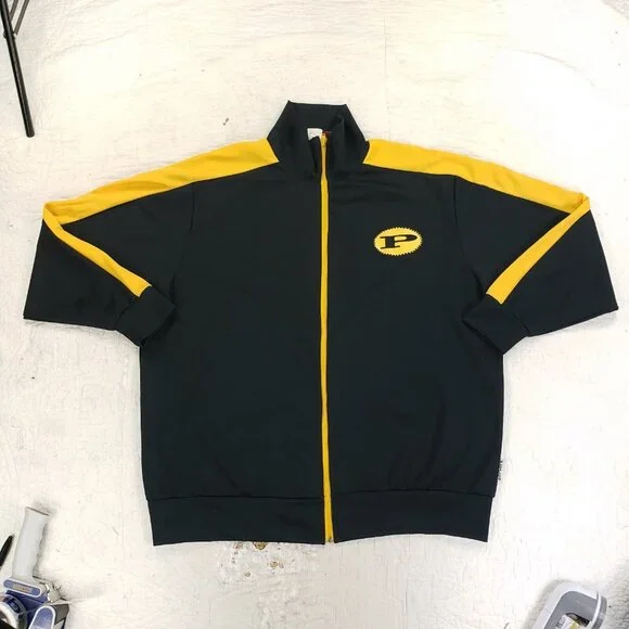 Vintage Pervert Track Jacket Mens Size 2XL? 3XL? Skateboard 90s Streetwear Black